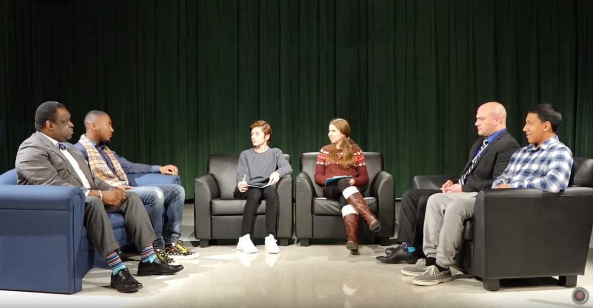 Theogony staff, TC administration, and students discuss the schools climate (Photo from TCTV)