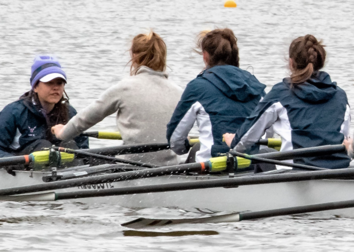 The womens Lite Eight shell races at the Walter Mess Regatta. Photo by Paul Filios. 