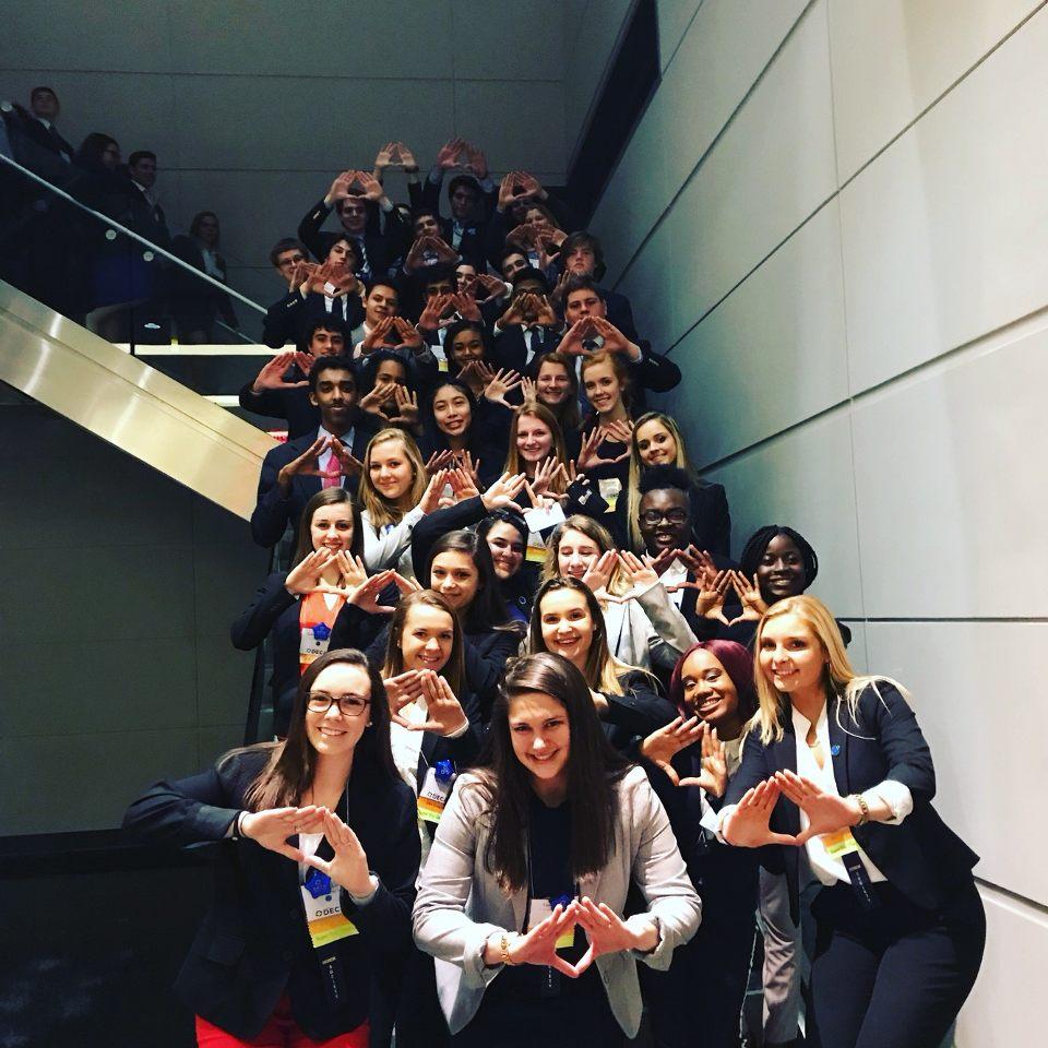 The DECA students representing TC at the SLC. Photo by Molly Smith.