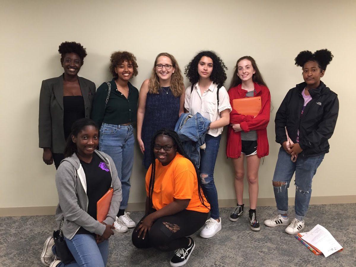 This past summer, SAPCA Coordinator Emma Beall and ACAP Youth Engagement Specialist Joy Kone facilitated a training about targeting social media messages towards teens with ACAP’s six Youth Peer Educators who are all students at T.C. Williams High School.
Pictured left to right:
Top row: Joy Kone, Leah Tibebu, Emma Beall, Gwen Roman, Angelina Hunt, Sesen Tesfay
 Bottom row: Christine Dofour, Maame Akosua Osei-Bonsu
