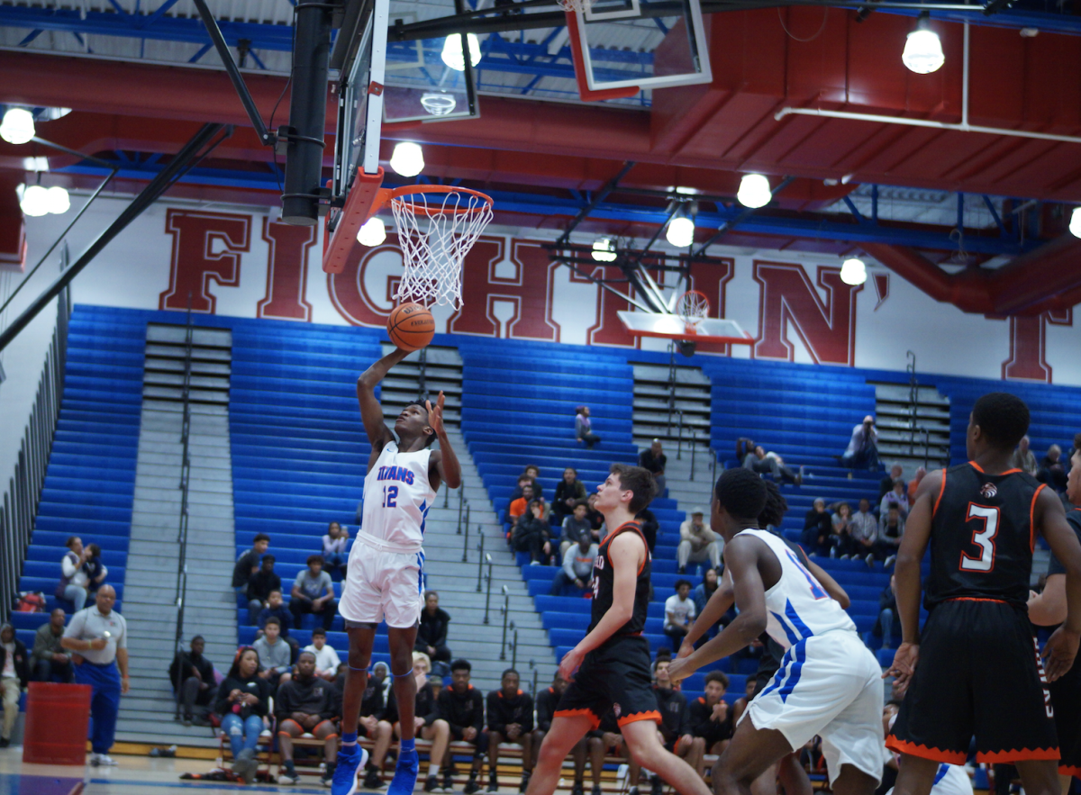 Sophomore Eliel Goddot Mayele goes up for a basket.