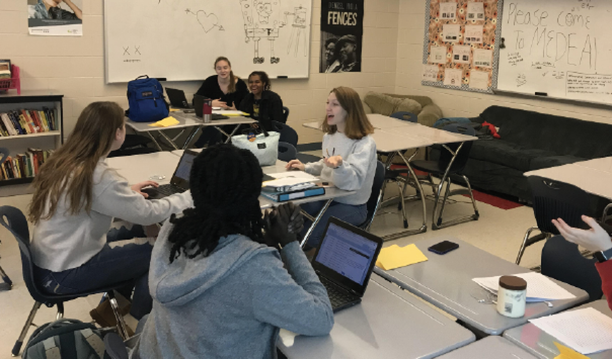 AP+Research+students+discuss+recent+Virginia+elections.