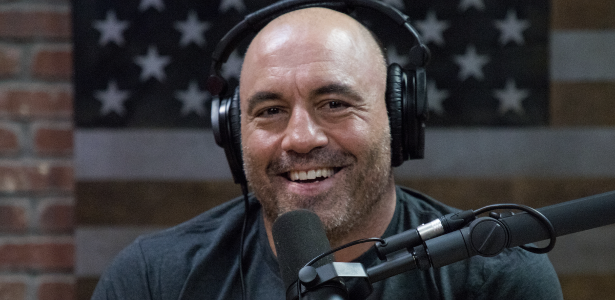 Joe+Rogan+is+the+top+podcast+host+in+the+world%2C+but+he+has+come+under+fire+recently+for+giving+a+platform+to+conspiracy+theorist+Alex+Jones.+