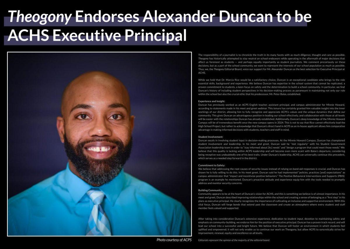 Editorial: ACHS, It Should Be Duncan
