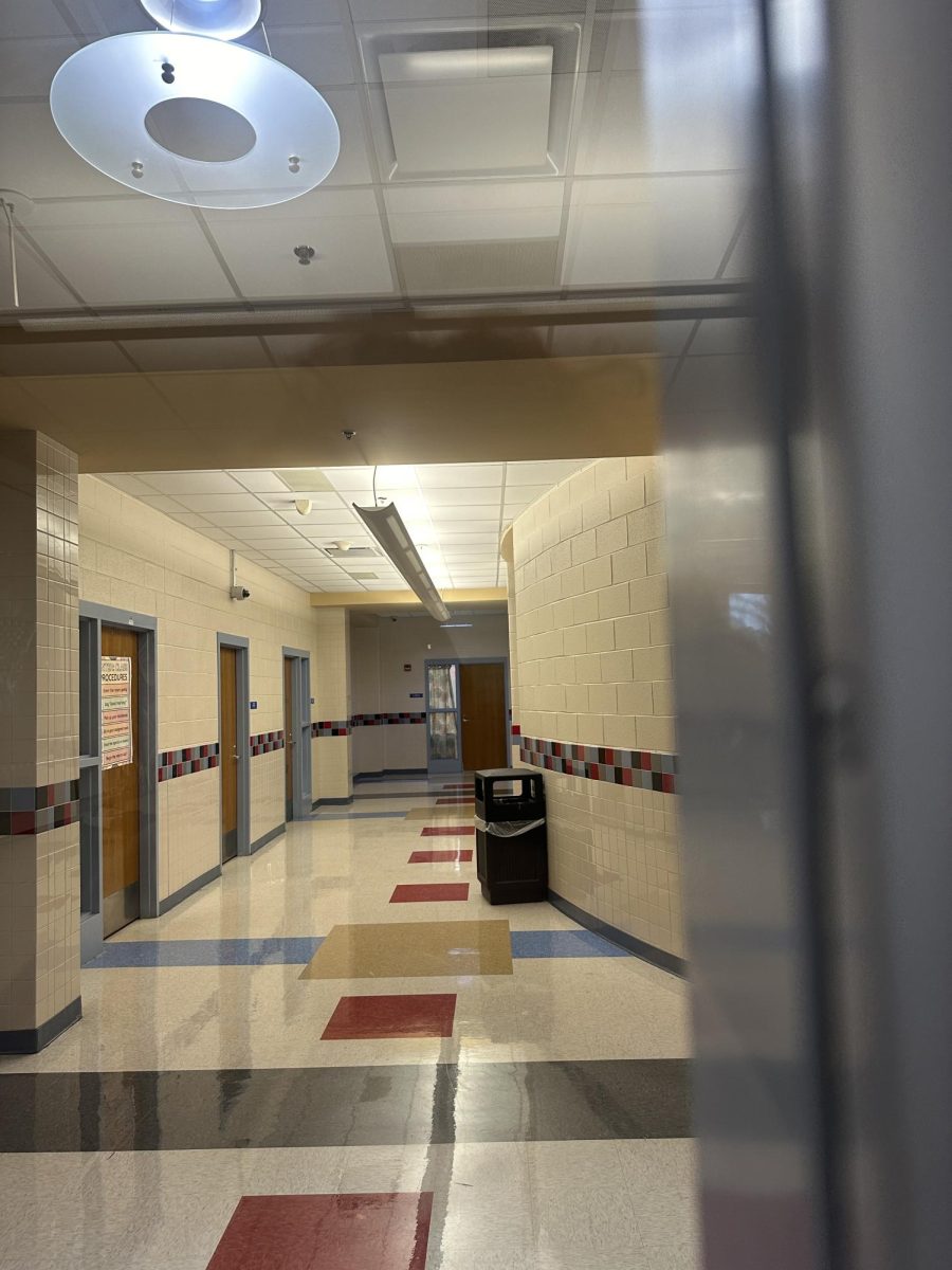 The A200 Hallway is currently empty as students are restricted to their classrooms.