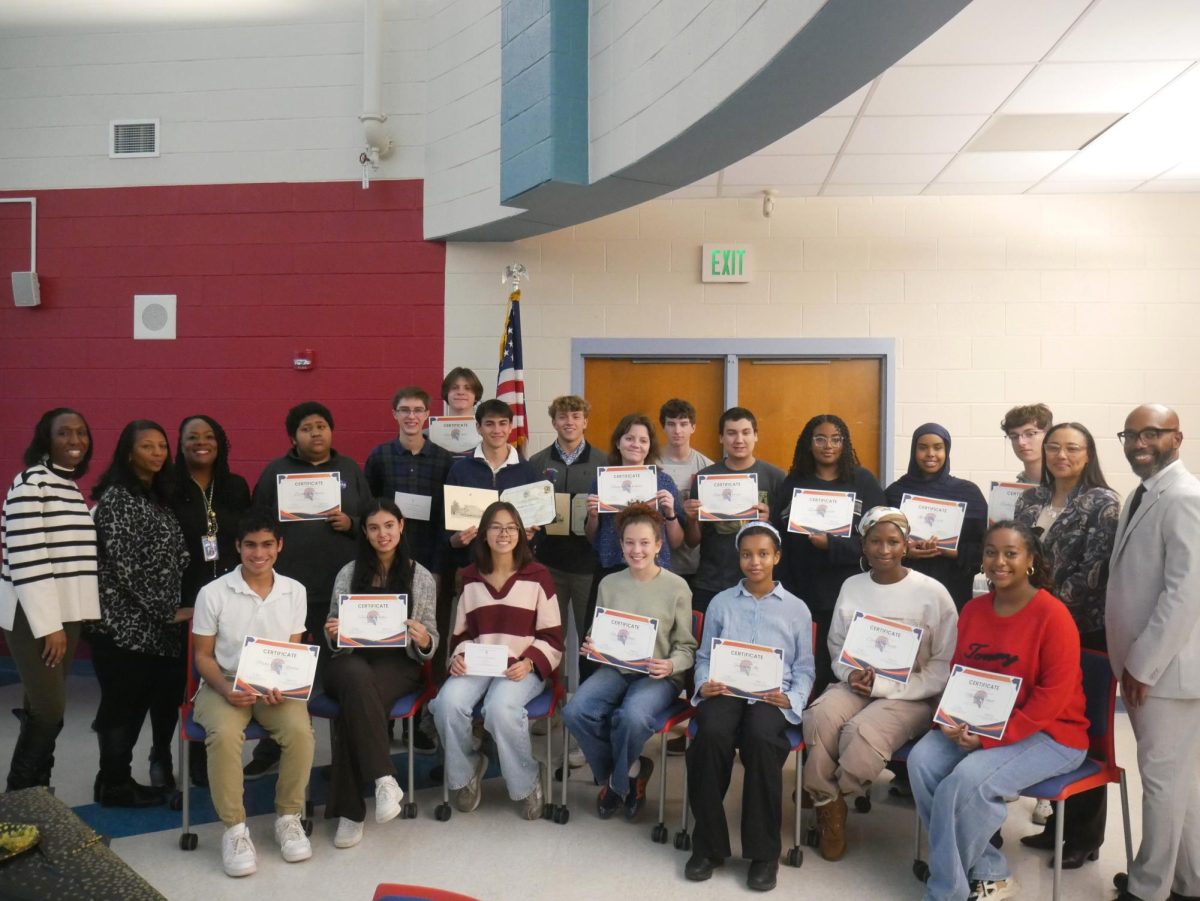 Awarded students and administrators gather with their certificates at the conclusion of the ceremony.


From top left: Jessica Gilbert, Pierrette Finney, Zachary Roberts, Corbin Winters, Seamus White, Daniel Organek, Jack Sutherland, Genevieve Watkins, Noah Sternberg, Gabriel Porras, Zeinab Yassin, Ikra Hussein, Zachary Baker-Heil, Melanie Kay-Wyatt, Alexander Duncan
Bottom from left: Pablo Cruz Rivera, Harlow Babic, Skye Witmer, Rayyan Rami, Fatima Ali, Careen Masele, Melkite Dawit