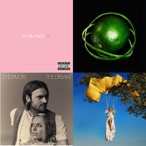 (Image by Justin Bieber, 2025, ILH Production Co. LLC and Def Jam Recordings), (Image by Big Thief, 2025, 4AD Ltd.), (Image by The Favors, 2025, Chambre Noire Record), (Image by Doja Cat, 2025, Kemosabe and RCA Records).