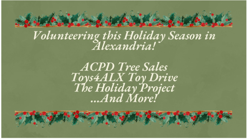 Check out some of these fun opportunities to give back to your community this holiday season. (Graphic by Ava Brodt)