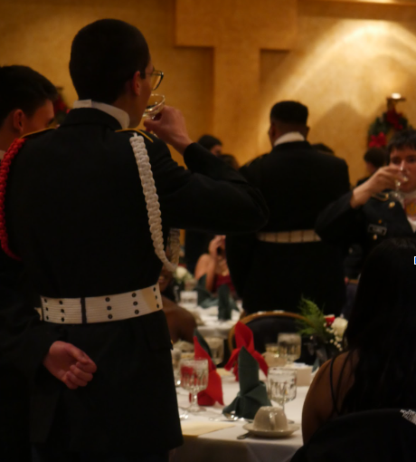 Members of the ACHS JROTC team raise a toast to the ladies, following other honorable toasts throughout the night. Including toasts to the Army, the JROTC Program, their Honored Guests, the Fallen Comrades and a few others. 