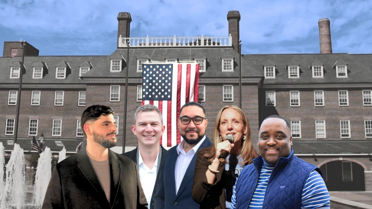 The candidates running for city council are Cesar Madison, left, Tim Laderach, second left, Roberto Gomez, center, Sandy Marks, second right, Charles Sumpter, right.