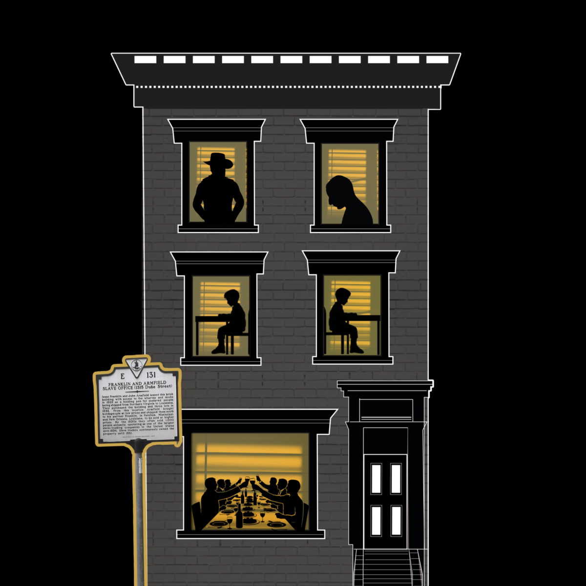 An Old Town townhouse with various silhouettes explores decades of racial oppression in Alexandria.