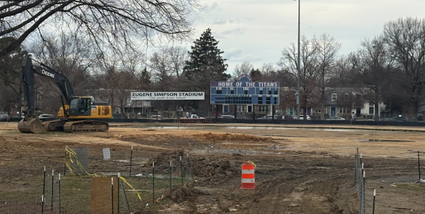 The rebuilding of Eugene Simpson Stadium Park, home of the Titans, is in full swing as the former grassy field has begun its transformation.