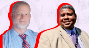 ACHS Lead Administrator of School Improvement and Operations Michael Burch and Executive Principal at Responsive Arts and Steam Academy Anthony McWright. Graphic by Carly Edmonson / Graphic by Carly Edmonson and Byron Libresco
